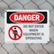 Signmission Do Not Enter When Equipment Is Operating Danger Sign, Plastic, 10in W x 7in L, 2PK OS-2PACK-DS-P-710-L-1138 - alternate 8